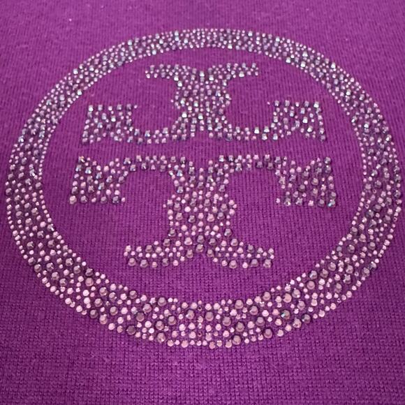 Tory Burch Women's Size Small Wool Cashmere Deep Fuchsia Sweater Embellished - Picture 8 of 12